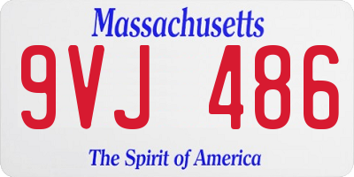MA license plate 9VJ486