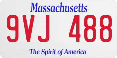 MA license plate 9VJ488