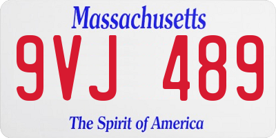 MA license plate 9VJ489