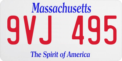 MA license plate 9VJ495