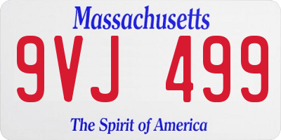 MA license plate 9VJ499