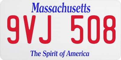 MA license plate 9VJ508