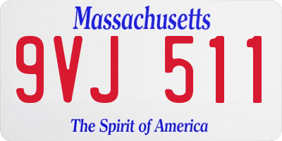 MA license plate 9VJ511