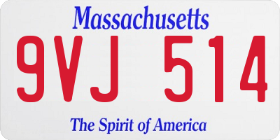 MA license plate 9VJ514