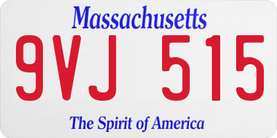 MA license plate 9VJ515