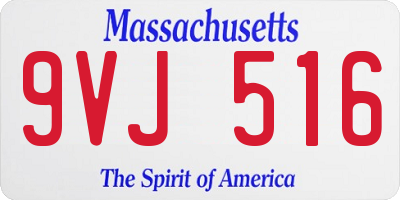 MA license plate 9VJ516