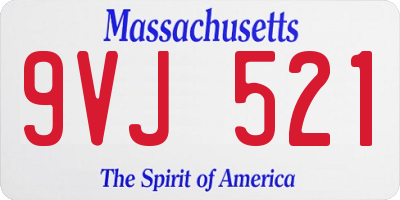 MA license plate 9VJ521