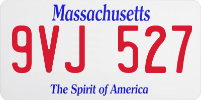 MA license plate 9VJ527