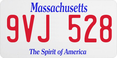 MA license plate 9VJ528