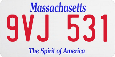 MA license plate 9VJ531
