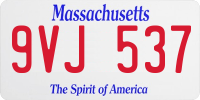 MA license plate 9VJ537