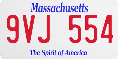 MA license plate 9VJ554