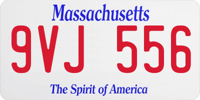 MA license plate 9VJ556