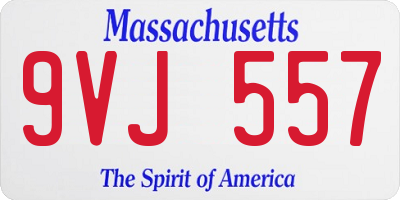 MA license plate 9VJ557