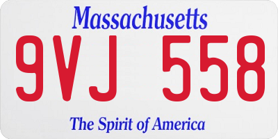 MA license plate 9VJ558