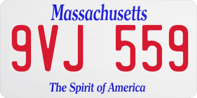 MA license plate 9VJ559