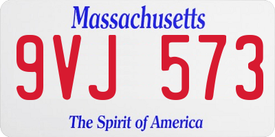MA license plate 9VJ573