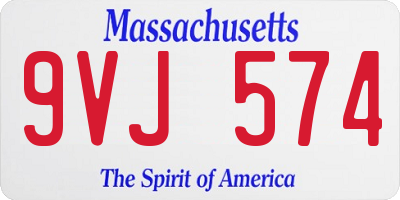 MA license plate 9VJ574