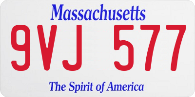 MA license plate 9VJ577