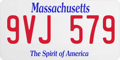 MA license plate 9VJ579