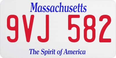MA license plate 9VJ582