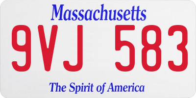 MA license plate 9VJ583