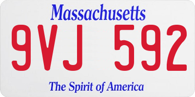 MA license plate 9VJ592