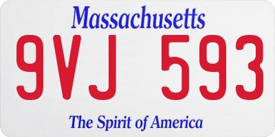 MA license plate 9VJ593