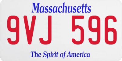 MA license plate 9VJ596