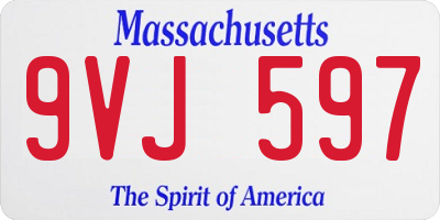MA license plate 9VJ597