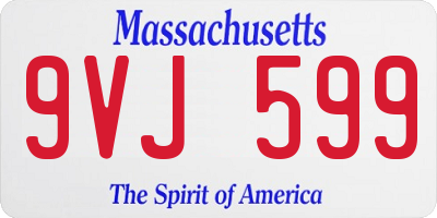 MA license plate 9VJ599