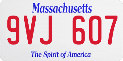 MA license plate 9VJ607