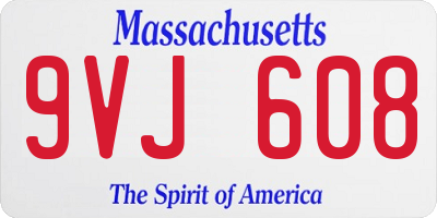 MA license plate 9VJ608