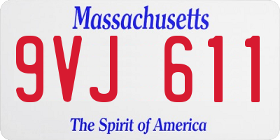 MA license plate 9VJ611