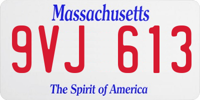 MA license plate 9VJ613