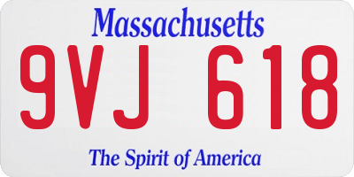 MA license plate 9VJ618