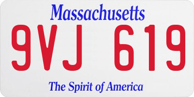 MA license plate 9VJ619