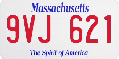 MA license plate 9VJ621
