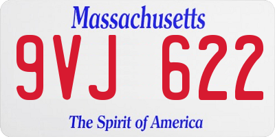 MA license plate 9VJ622