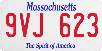 MA license plate 9VJ623