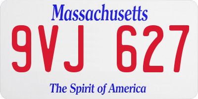 MA license plate 9VJ627