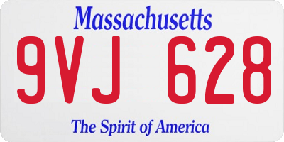 MA license plate 9VJ628