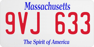 MA license plate 9VJ633