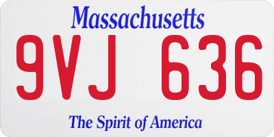 MA license plate 9VJ636