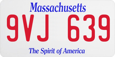MA license plate 9VJ639