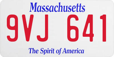 MA license plate 9VJ641