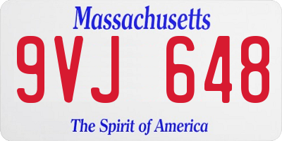 MA license plate 9VJ648