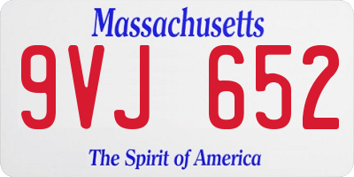 MA license plate 9VJ652