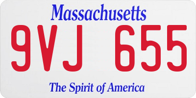 MA license plate 9VJ655