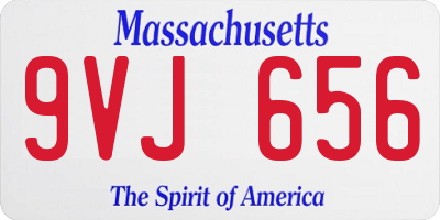 MA license plate 9VJ656